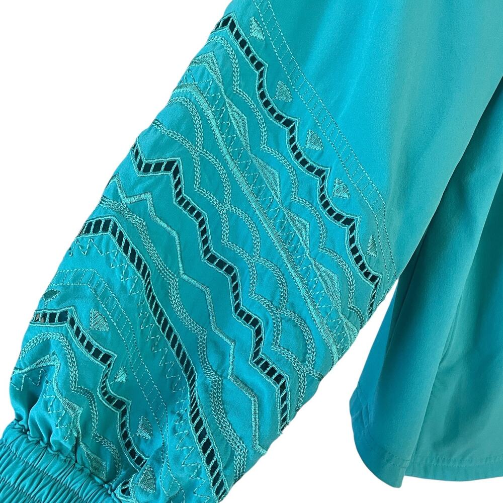 CHICO'S Women's Size XL Teal Zip Jacket Pants Comfort Loungewear Tracksuit Set - Picture 11 of 13